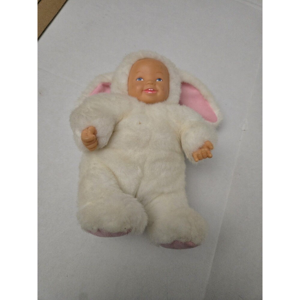 Anne Geddes Bunny Baby Doll 1997 White Plush Rabbit Suit Vintage Easter 90s